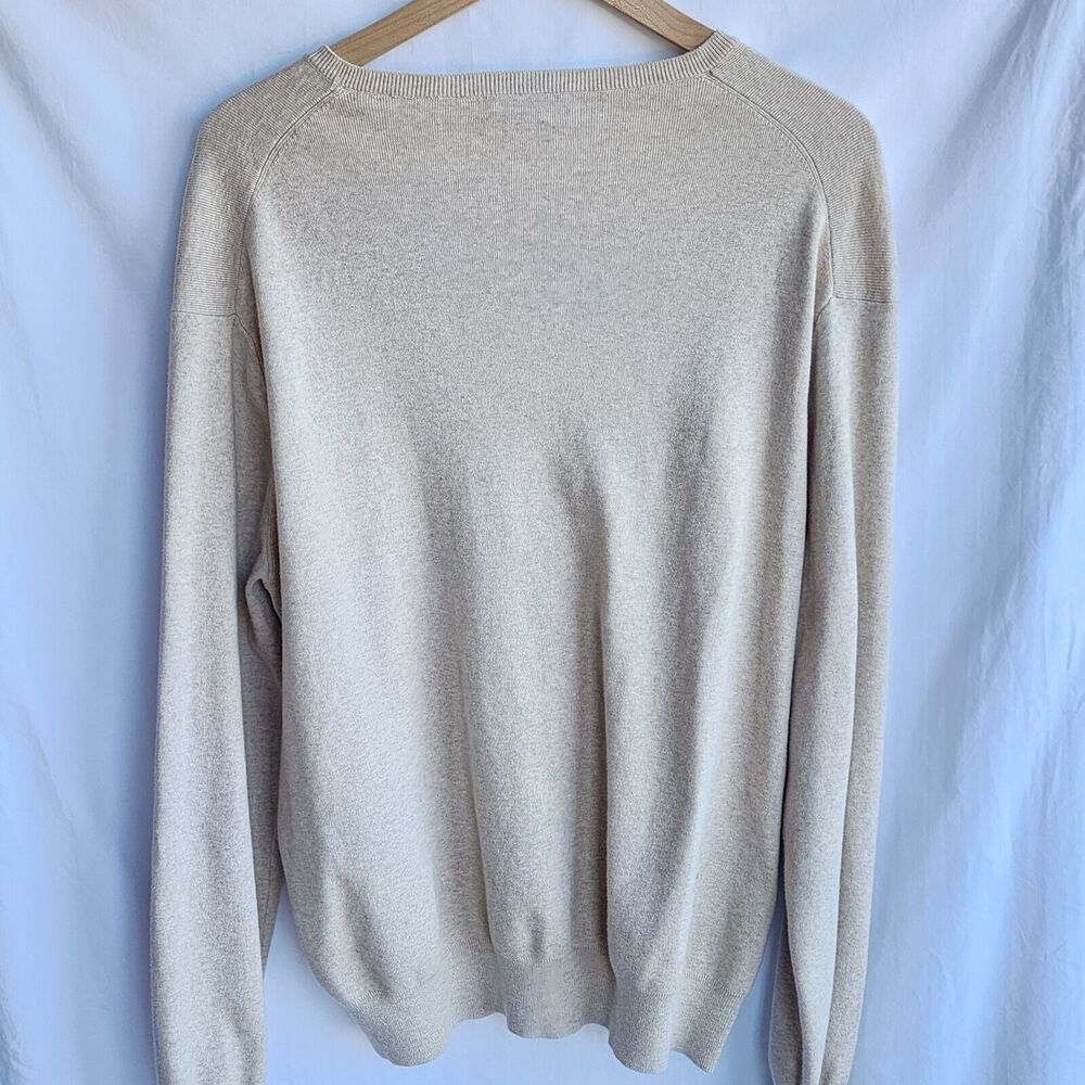 Polo Ralph Lauren Sweater Mens XXL Oatmeal Pima Cotton Casual Preppy Lightweight - Picture 2 of 5
